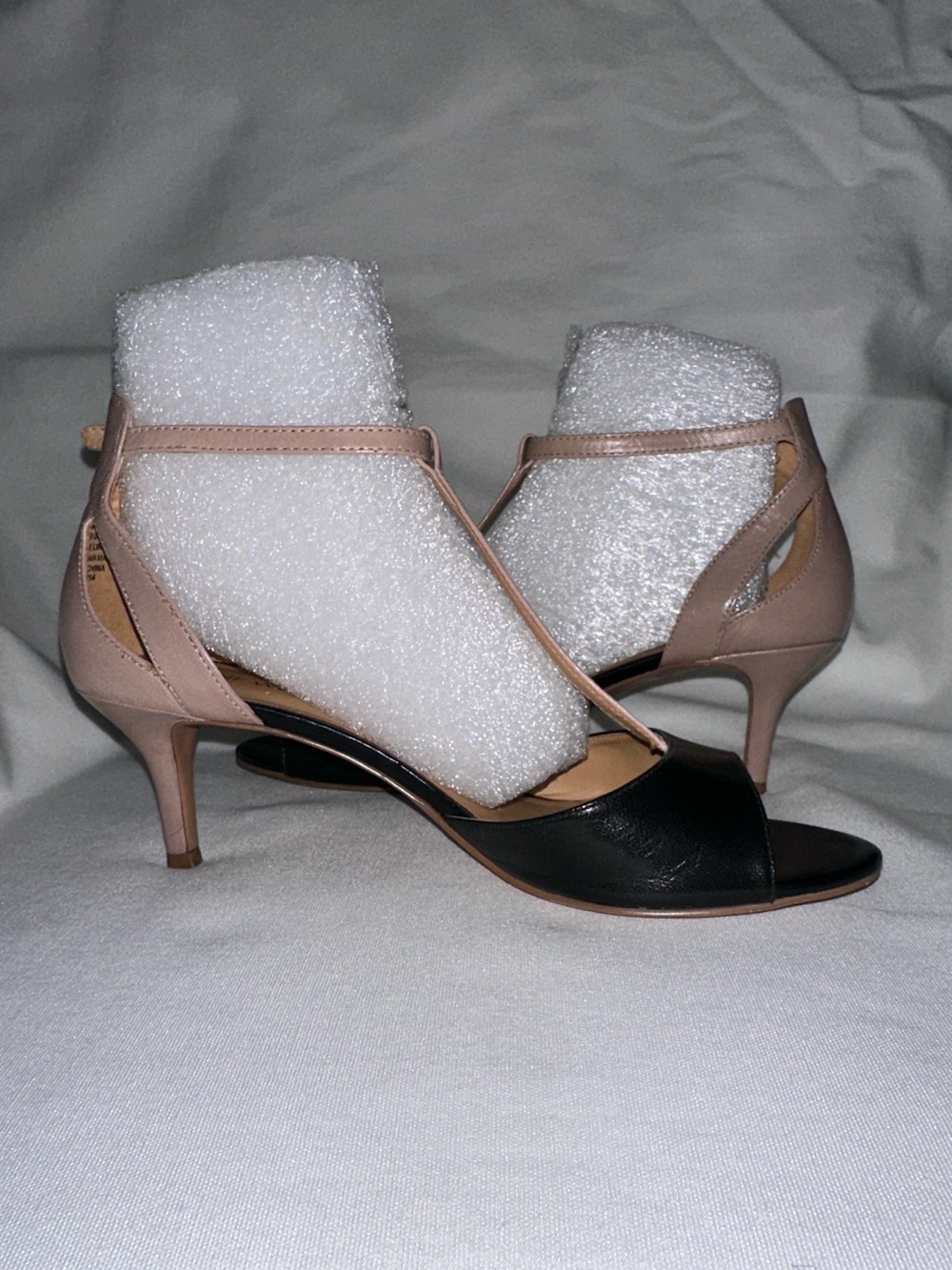 Nine West Gaget T-Strap Colorblock Kitten Heels